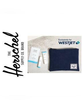 Herschel Travel premium amenity kit pouch for WestJet Airlines